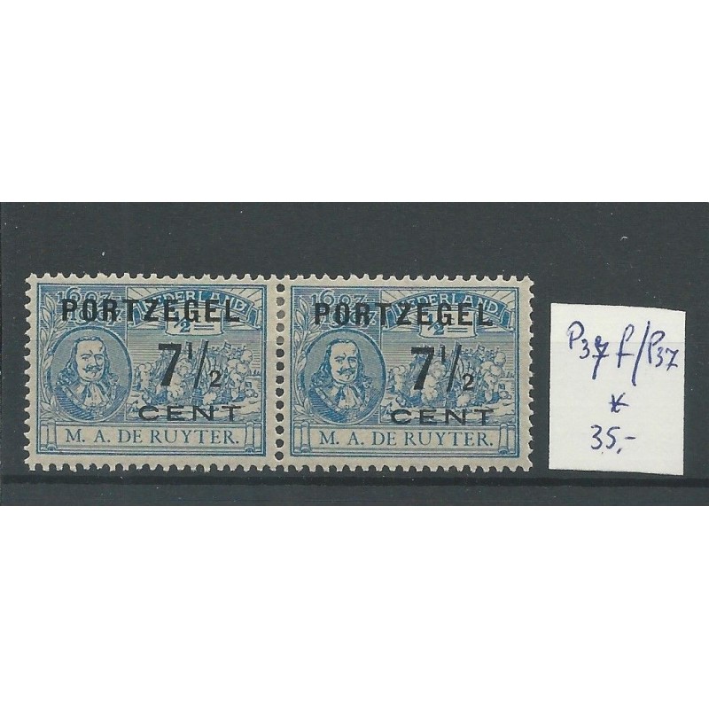 Netherlands P37f/P37 pair postage due MH/unused  CV  35 €