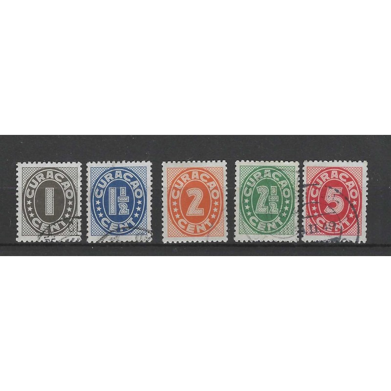 Curacao 153-157 Cijfer VFU/gebr CV 21,5 €