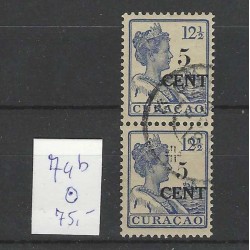 Curaçao 74b Provisional issue type I and II  VFU/used CV 75 €