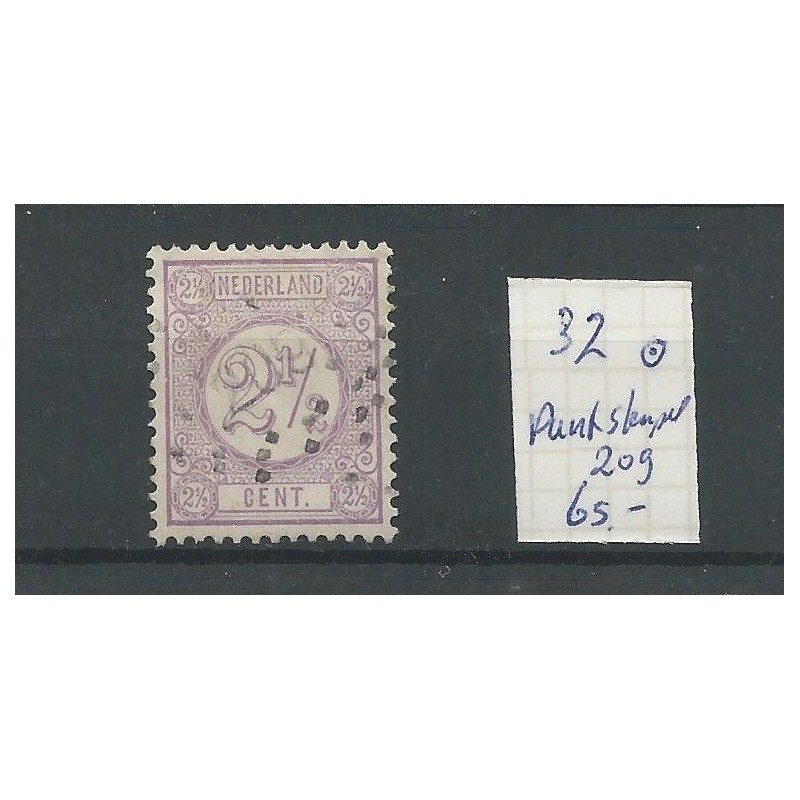Netherlands  32 with NUMERAL DOT CANCEL 209   VFU/used CV  65 €