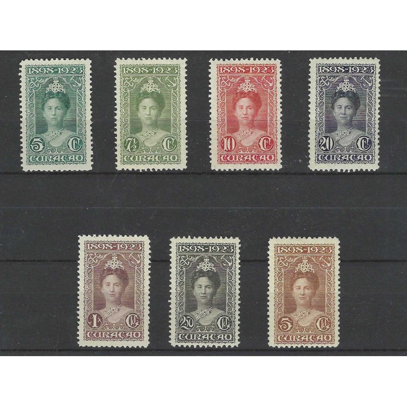 Curacao 75-81 Wilhelmina 1923  MNH/postfris  CV 725 € Certificaat !!