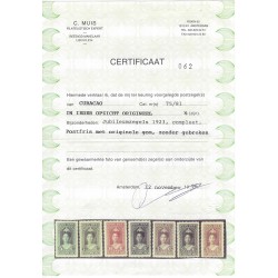 Curaçao 75-81 Wilhelmina 1923  MNH  CV 725 € Certificate !!