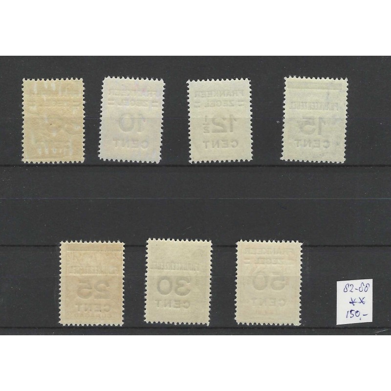 Curaçao 82-88 Brandkast overprint  MNH  CV 150 € !!Extremely fine !!