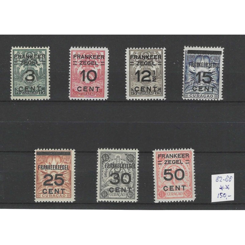 Curacao 82-88 Brandkast opdruk  MNH/postfris  CV 150 € !!Pracht !!