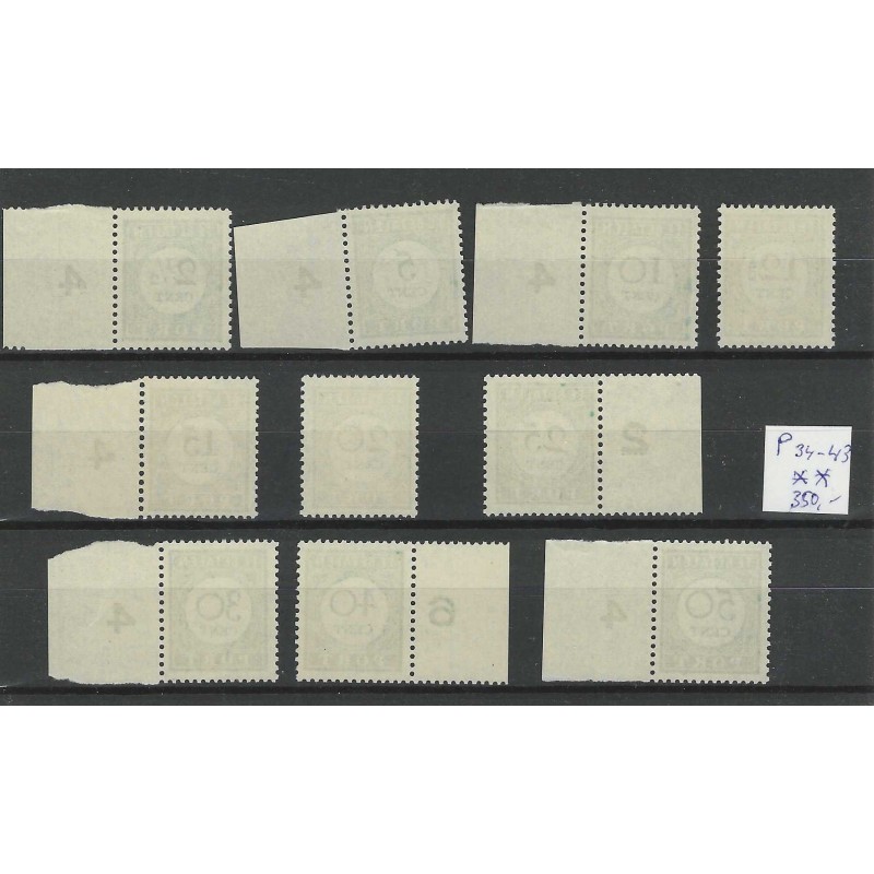 Curaçao P34-43 Postage due 1948  MNH CV 350 €