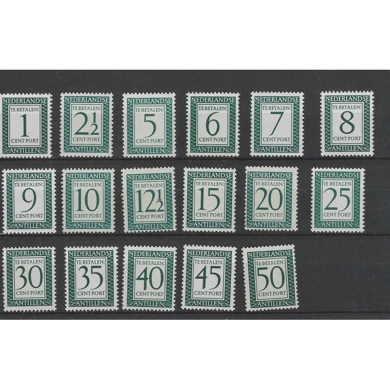 Curaçao P44-60 Postage due 1952  MNH CV 19 €