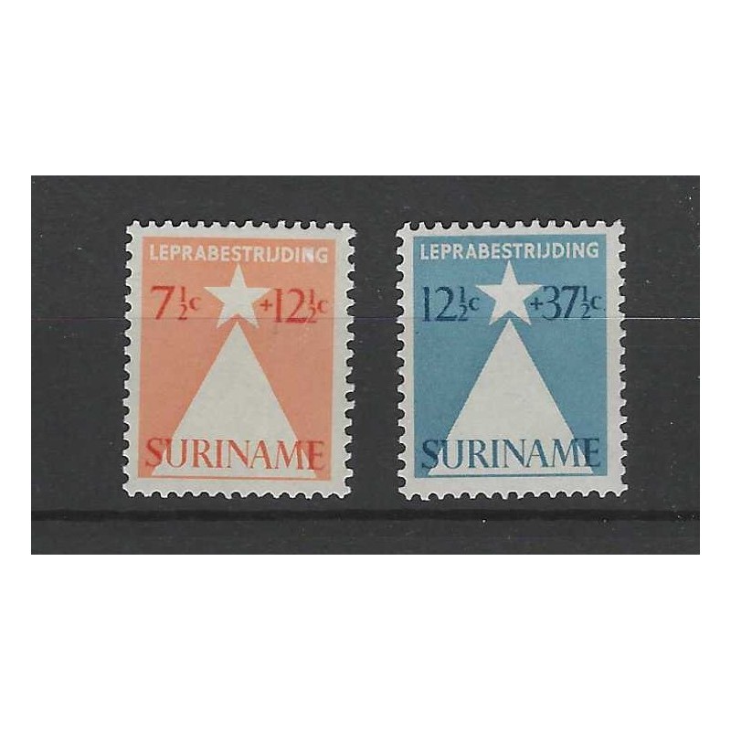 Suriname 247-248 Leprazegels MNH/postfris CV  10 €