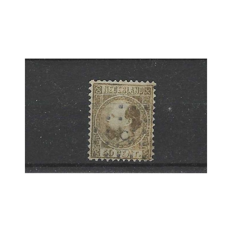 Nederland 12 Willem III 1876 met puntstempel 3  VFU/gebr CV 240 €