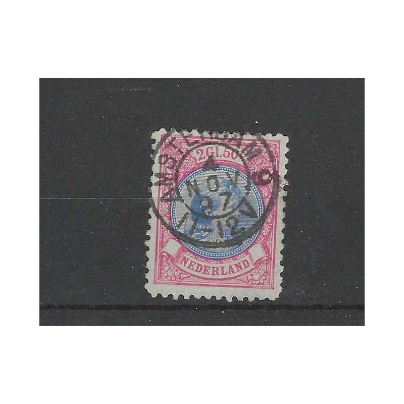 Nederland 47B wilhelmina met "Amsterdam-9 1897" kleinrond VFU/gebr CV 200 €