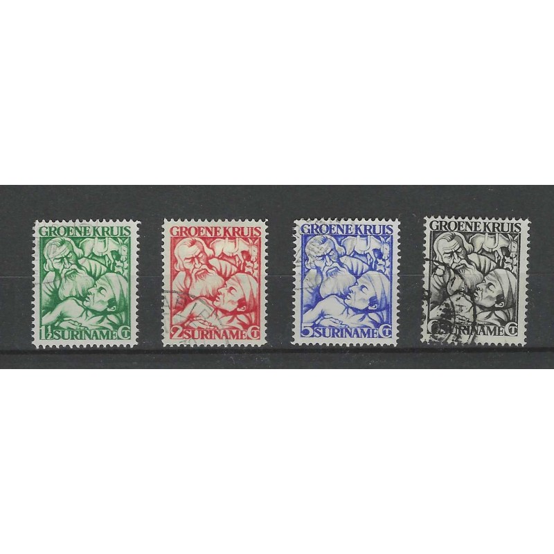 Suriname 141-144  Groene Kruis VFU/gebr  CV 30  €