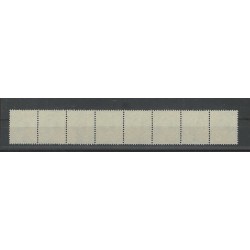 Curaçao 23  Wilhelmina Strip of 8 VFU/used CV 100++ €