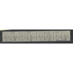 Curaçao 23  Wilhelmina Strip of 8 VFU/used CV 100++ €