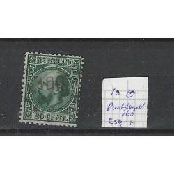 Netherlands 10 Willem III 1867 with numeral dot cancel 160  VFU/used CV 250 €