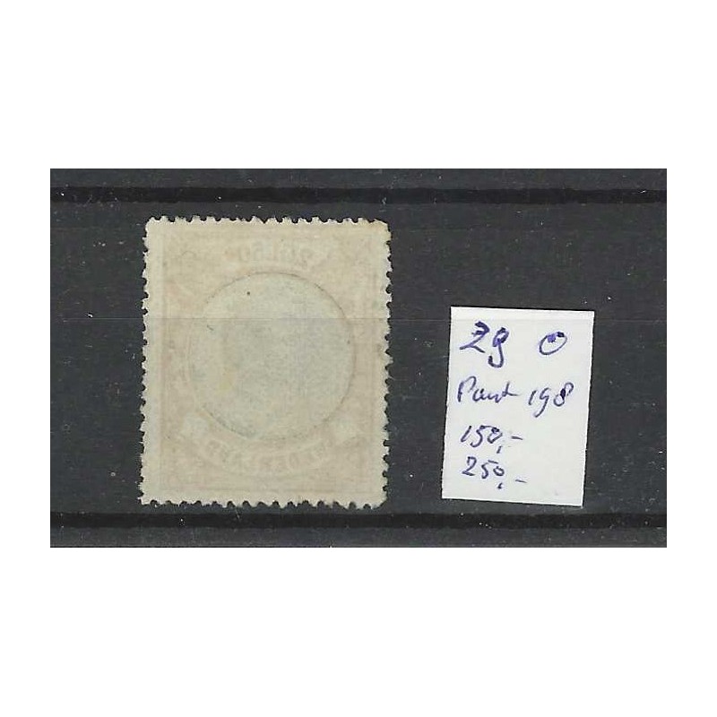 Nederland 29 Willem III 1872 met puntstempel 198  VFU/gebr CV 400 €