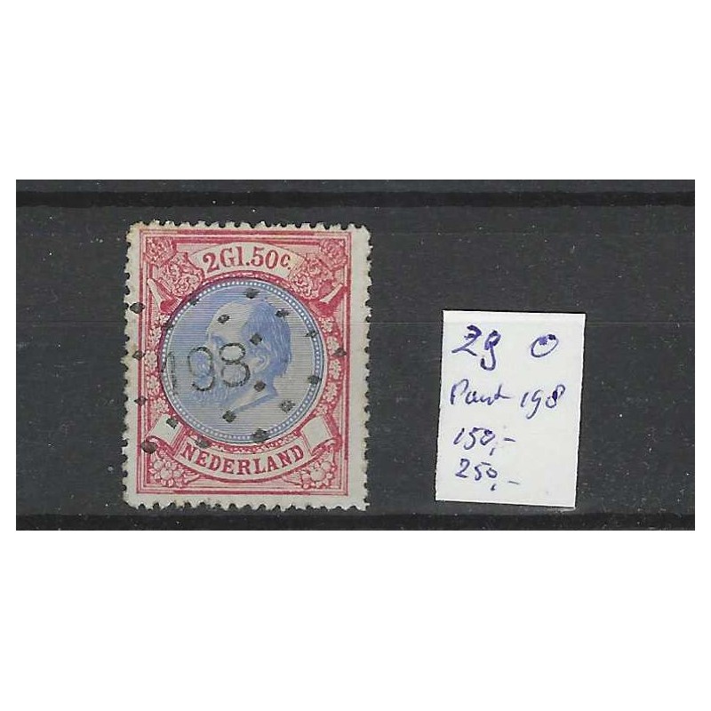 Nederland 29 Willem III 1872 met puntstempel 198  VFU/gebr CV 400 €