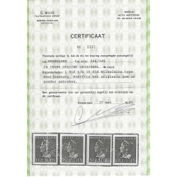 Netherlands 346-349 Wilhelmina  MNH CV 455 € Certificate !!