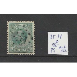 Nederland 25H Willem III 1872 met puntstempel 152  VFU/gebr CV 130 €