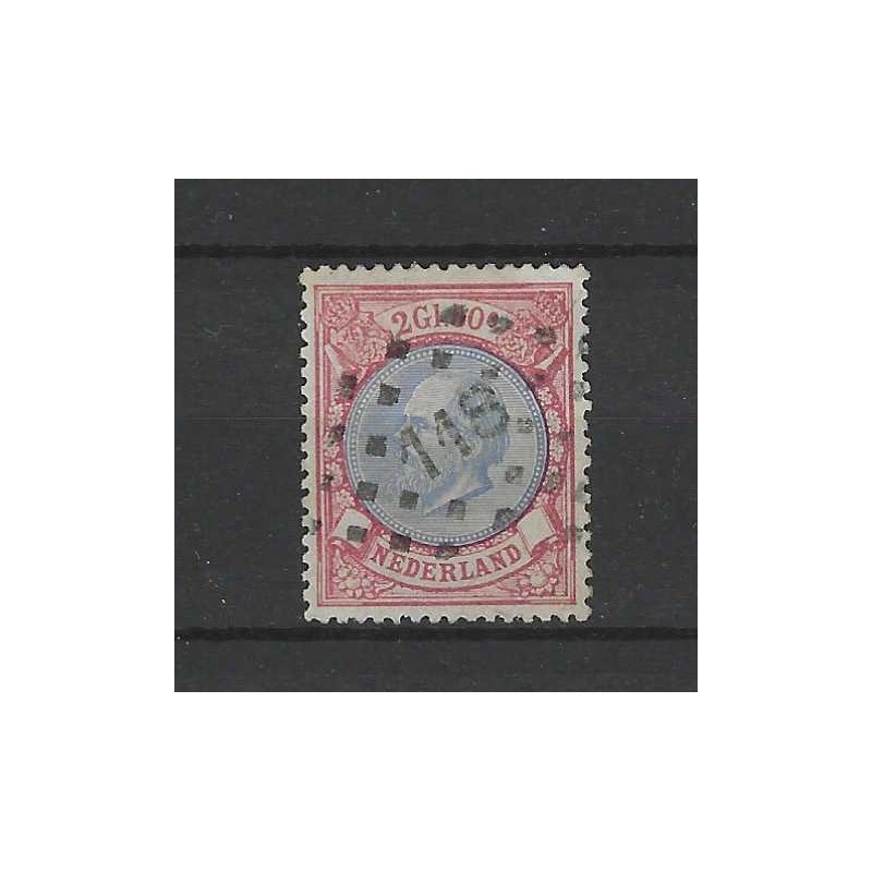 Nederland 29Willem III 1872 met puntstempel 118  VFU/gebr CV 375 €