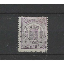 Nederland 18 Wapens 1869 met puntstempel 9.9  VFU/gebr CV 175 €