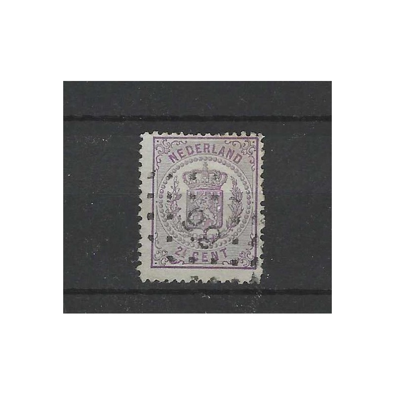 Netherlands 18 Arms 1869 with numeral dot cancel 9.9  VFU/used CV 175 €