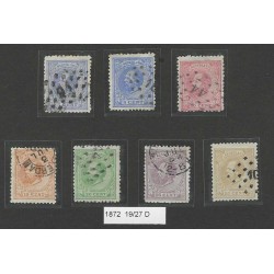Netherlands 19-29 Willem III 1872  tandingscolectie VFU/used CV 2600 €