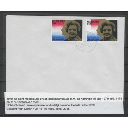 Netherlands 1174 SHIFTED Red-Druk  VFU/used CV ??? €  Certificate