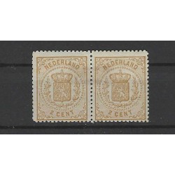 Netherlands 17A pair Arms 1869 MH/unused CV 200+ € certificate !!