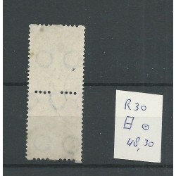 Netherlands R30 Syncopated perforation vertical pair VFU/used  CV 48,5 €