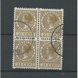 Netherlands R68 Syncopated perforation block of 4 VFU/used  CV 115+ €