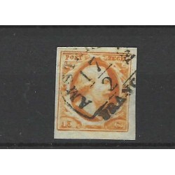 Nederland 3a  Willem III 1852 "AMSTERDAM-A"  VFU/gebr CV 400 €