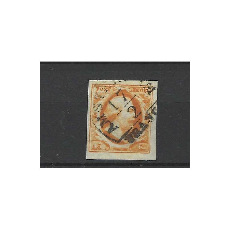 Nederland 3a  Willem III 1852 "AMSTERDAM-A"  VFU/gebr CV 400 €