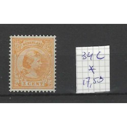 Nederland 34c wilhelmina  MH/ongebr CV 17,5 €