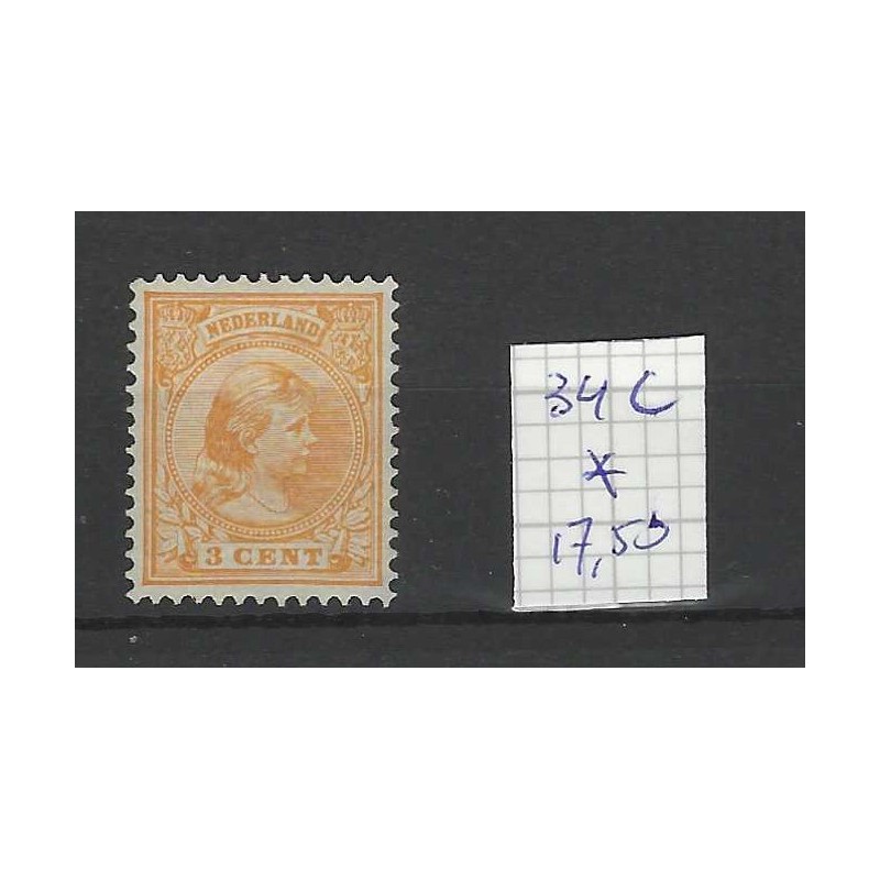 Nederland 34c wilhelmina  MH/ongebr CV 17,5 €