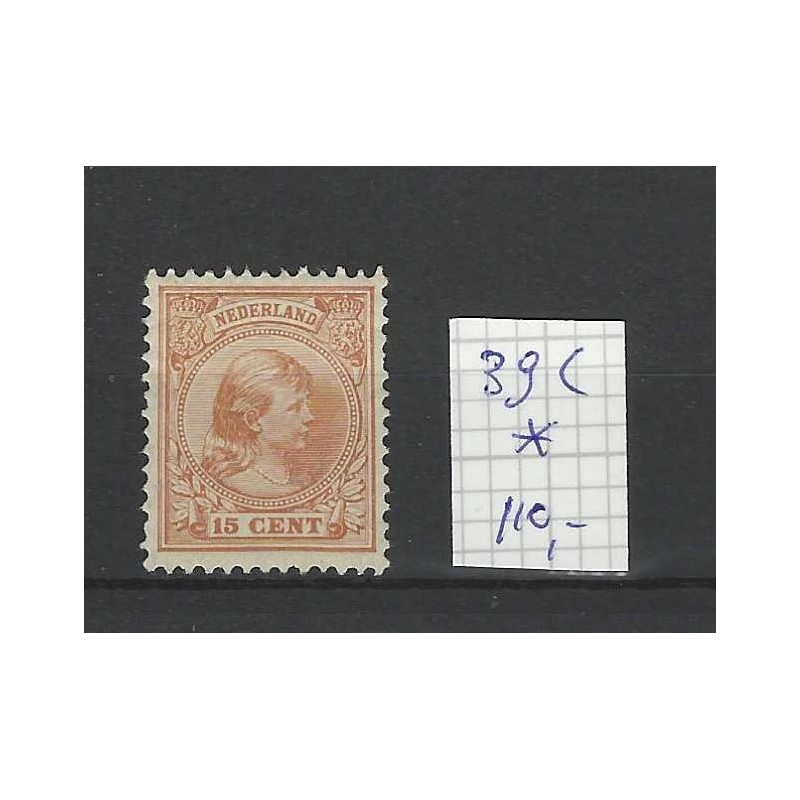 Nederland 39c wilhelmina  MH/ongebr CV 110 €