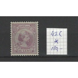 Netherlands 42c wilhelmina  MH/unused CV 180 €