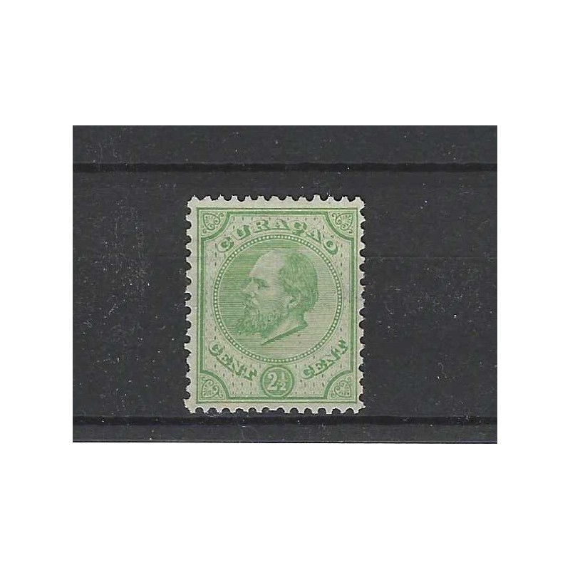 Curacao 1D Willem III 1873  MH/ongebr CV 10 €