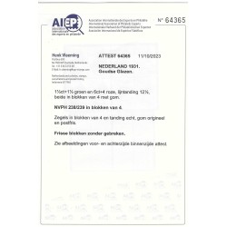Netherlands 238-239 Goudse Glazen blocks 4 MNH  CV 565 € Certificate !