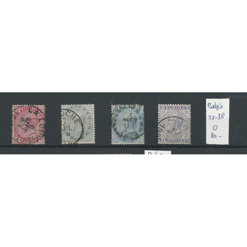 Belgium  Mi 30-35 King Leopold II VFU/used  CV 80 €