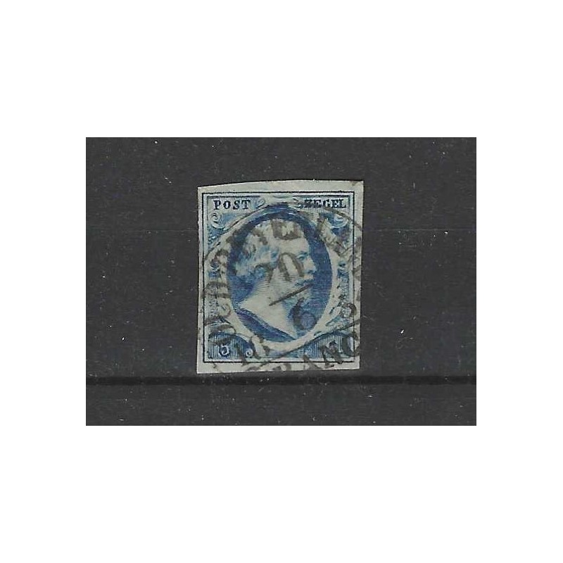 Nederland 2 plt II Willem III 1852 "OUD-BEYERLAND-B"  VFU/gebr CV 290 €