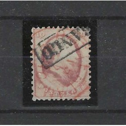 Nederland 5  Willem III 1864 "ROTTERDAM" grotesk in rood CV 100+ €