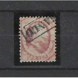 Netherlands 5  Willem III 1864 "ROTTERDAM" grotesk in red CV 100+ €