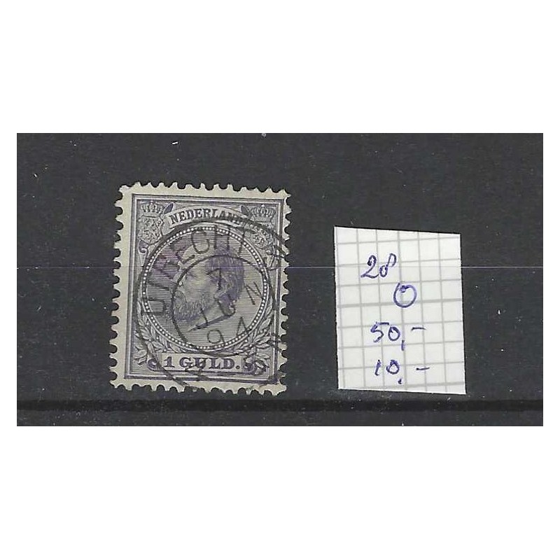 Nederland 28 Willem III 1872 met "UTRECHT-3 1894" kleinrond CV 60+ €