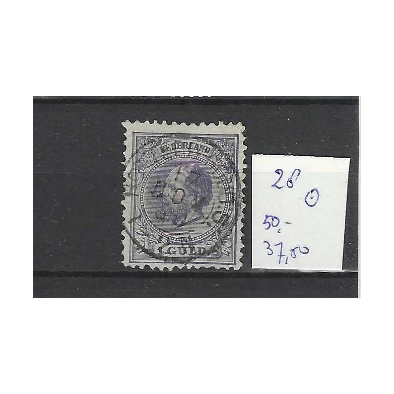 Nederland 28 Willem III 1872 met "ROTTERD:GOUD:S 1894" kleinrond CV 88 €