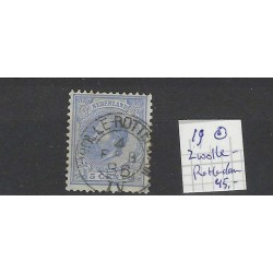 Netherlands 19 Willem III 1872 with "ZWOLLE-ROTTERDAM 1886" small round cancel CV 45 €