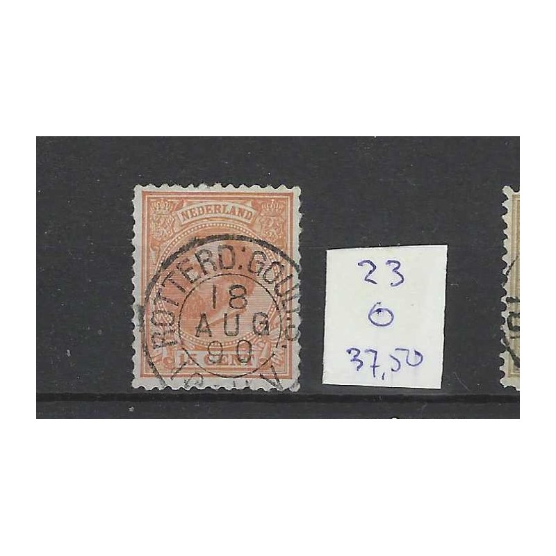 Nederland 23 Willem III 1872 met "ROTTERD:GOUD:S1890" kleinrond CV 38 €