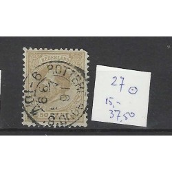 Nederland 27 Willem III 1872 met "ROTTERD:GOUD:S 1889" kleinrond CV 53 €