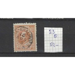 Netherlands 23 Willem III 1872 with "ROTT:-KRALINGEN1883" small round cancel CV 50 €