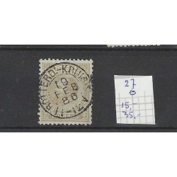 Netherlands 27 Willem III 1872 with "ROTTERD:KRUISK:1886" small round cancel CV 50 €