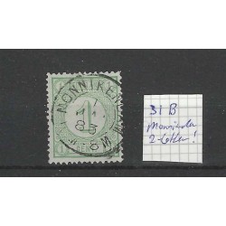 Nederland  31B  Cijfer "MONNIKENDAM 1883" twee-letter  VFU/gebr CV 10+ €