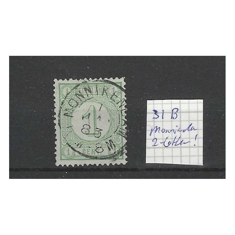 Nederland  31B  Cijfer "MONNIKENDAM 1883" twee-letter  VFU/gebr CV 10+ €